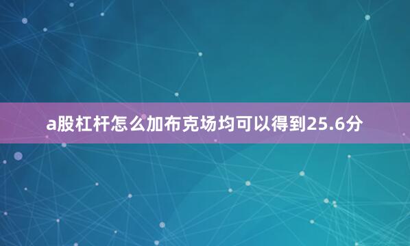 a股杠杆怎么加布克场均可以得到25.6分