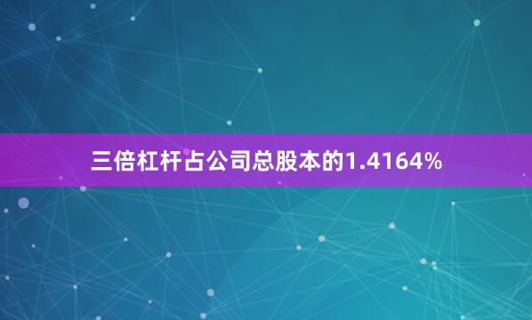 三倍杠杆占公司总股本的1.4164%